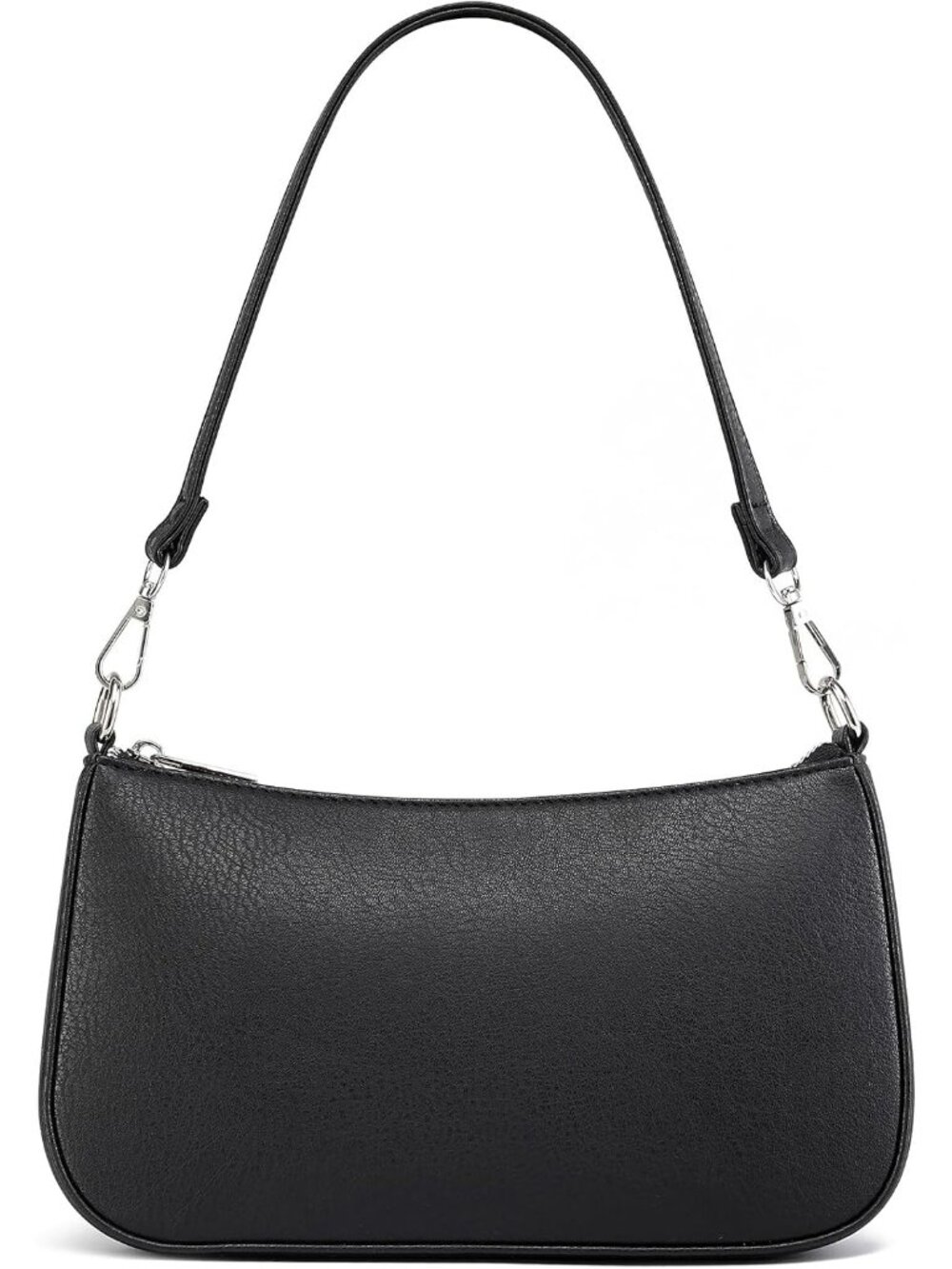 Women's Black PU Leather Shoulder Bag Adjustable Strap Cute Hobo Handbags